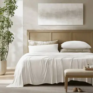 Cooling 4-Way Knitted Stretch Jersey Sheet Set with Flat Sheet, Fitted Sheet and Pillowcases