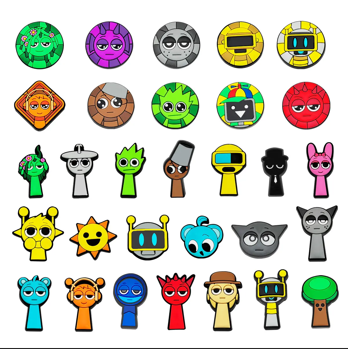 Cartoon Game Croc Shoe Charms for Kids Boys Girls Women Men PVC Wristband Sandals Clog Accessories Party Favor with Dragon and Character Designs
