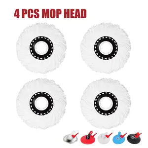 4 Pack Mop Replacement Head,Microfiber Spin Mop Refill Easy Cleaning Mop Head Replacement for Floor Cleaning Deep Cleaning for Home Office