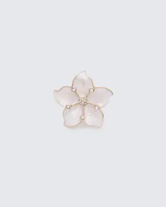 Nemyra White Sculpted Flower Adjustable Ring