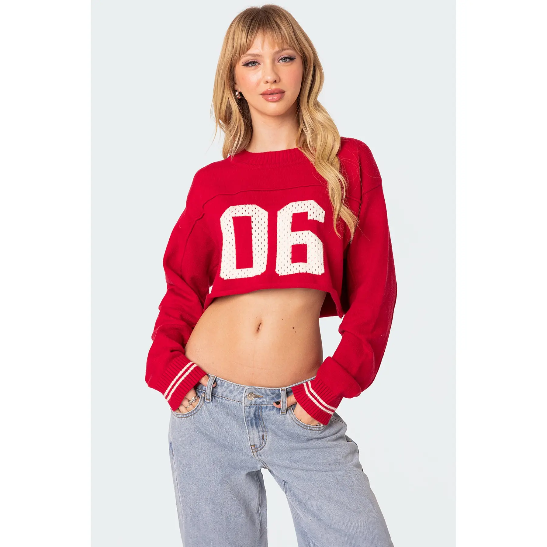 Varsity Cropped Sweater