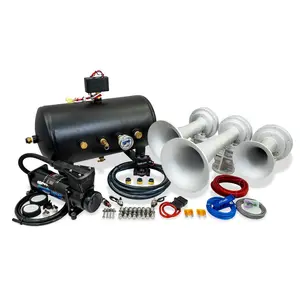 King 3 544K Train Horn Kit | Weather Resistant | 5-Gallon Onboard Air System | 12-Volt