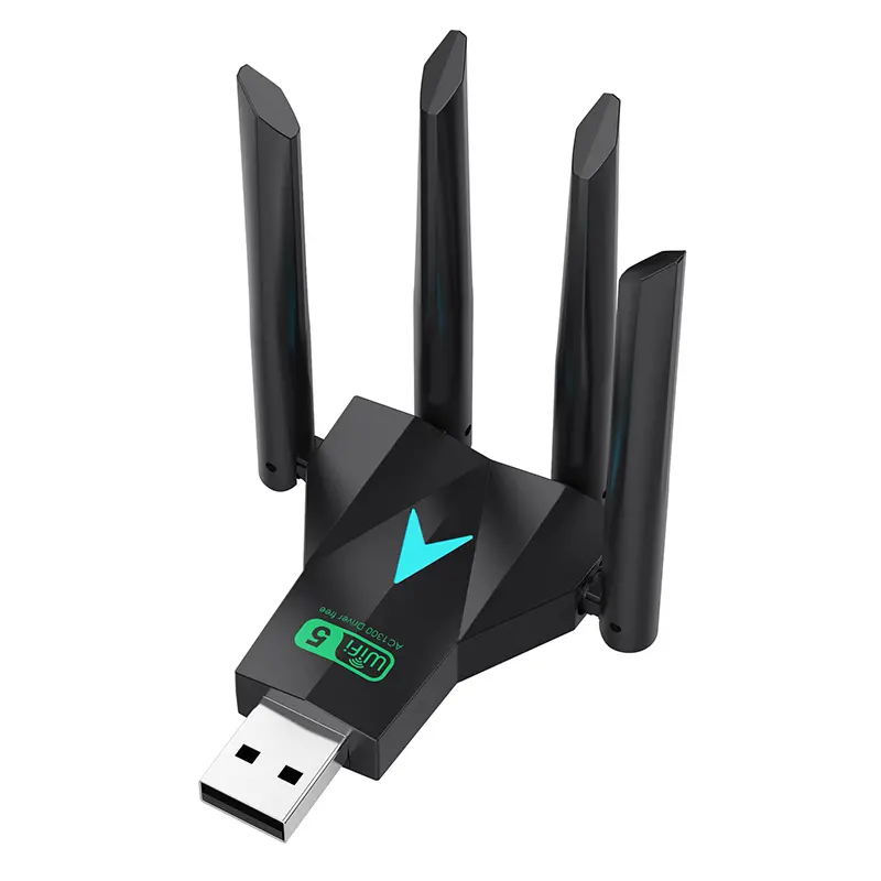 Dual Band 1300Mbps WiFi USB Adapter 2.4G/5Ghz Wi-Fi Dongle USB3.0 802.11AC 4-Antenna Wireless Receiver For PC/Laptop Driver Free