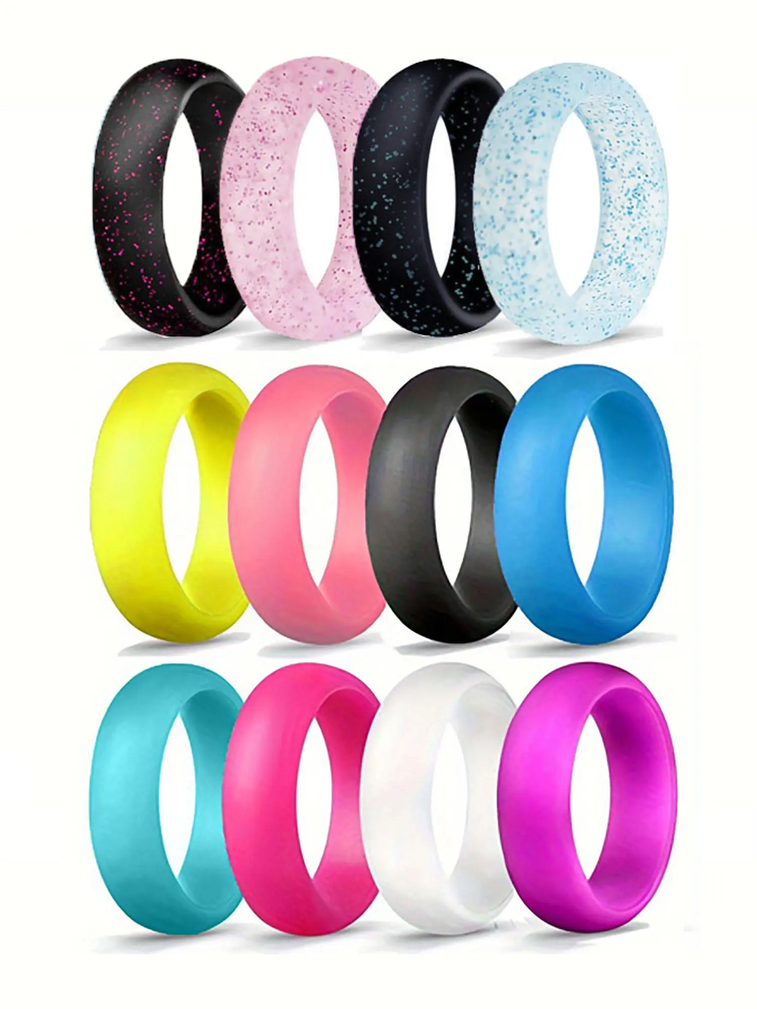 Silicone Stackable Rings, Fashionable Colorful Ring for Women & Girls, Casual Jewelry for Party, Daily Clothing Decor, Trendy All-match & Exquisite Jewelry for Birthday Gift, Interchangeable Rings, Stackable Finger Rings