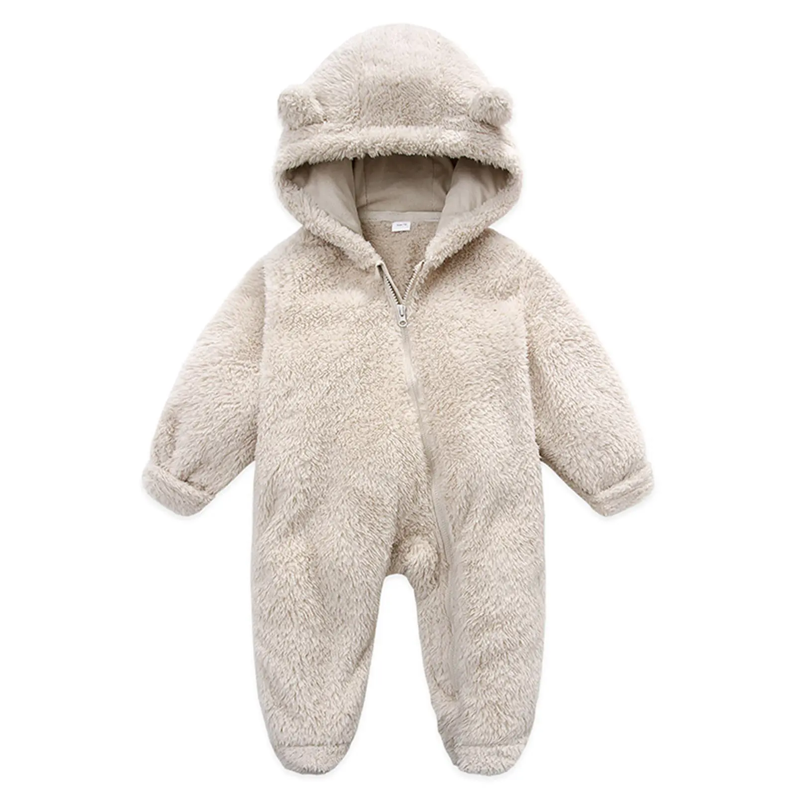 Baby Winter Warm Jumpsuit, Cotton Long Sleeve Hooded Zipper Closure Winter Romper Clothes for Kids Boys Girls Hooded Zipper