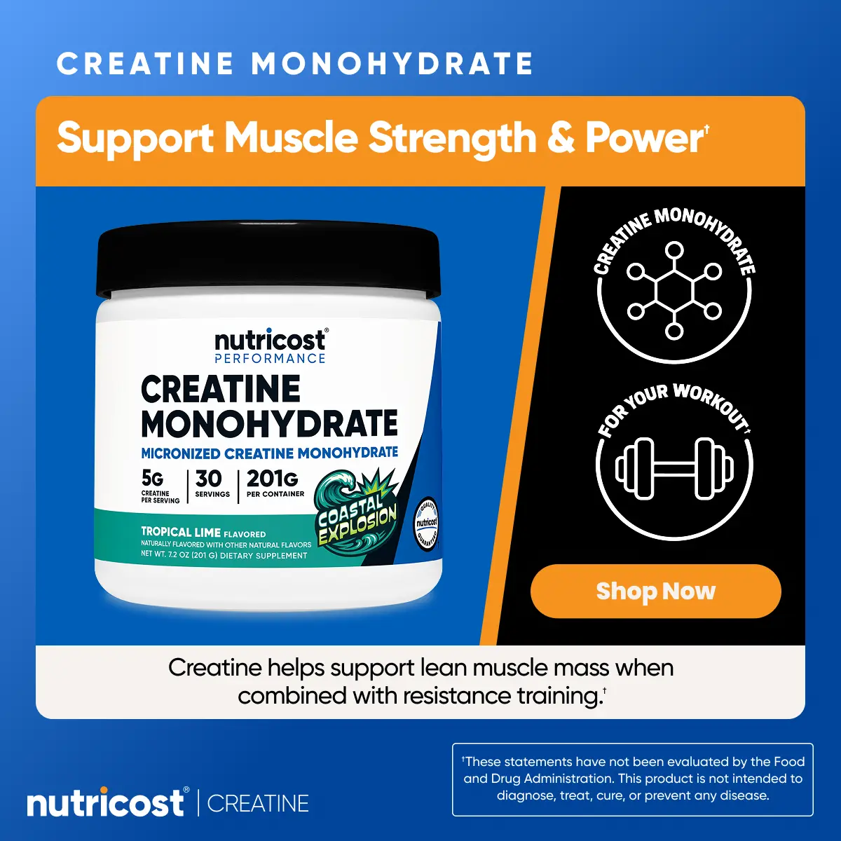 Nutricost Micronized Creatine Monohydrate Powder Supplement