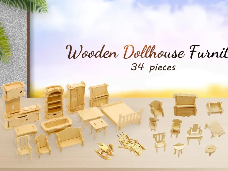 DIY Mini Dollhouse Kit 3D Furniture Puzzle Model Creative Home Decor Gift for Teens Doll Set Playhouse