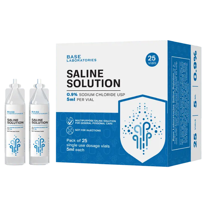 0.9% Saline Solution Vials - Compatible with Nebulizer Machines, Mesh Nebulizers