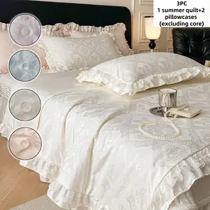 3-Piece Lace Summer Bedding Set (1 Duvet + 2 Pillowcases), Air Conditioning Duvet 150x200cm 200x230cm, Summer Bed Linen, Soft Bedding Sets, Bedroom Bedding Set