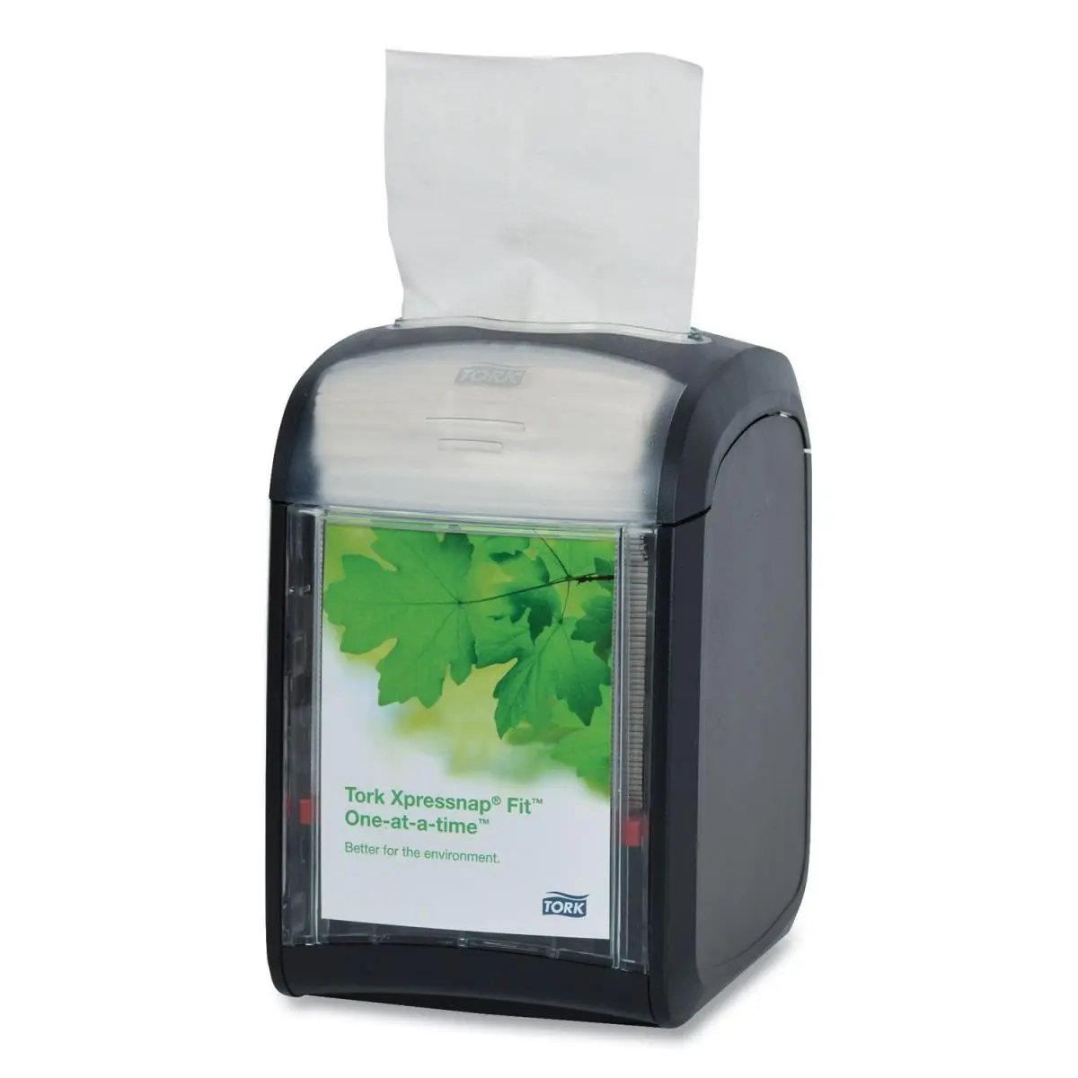 212 MAIN Essity Xpressnap Fit Folded Napkin Tabletop Dispenser, Black Bathroom Fixture Accessory, Easy-to-Clean Tissue Holder for Restaurants with Reduced Refill Time