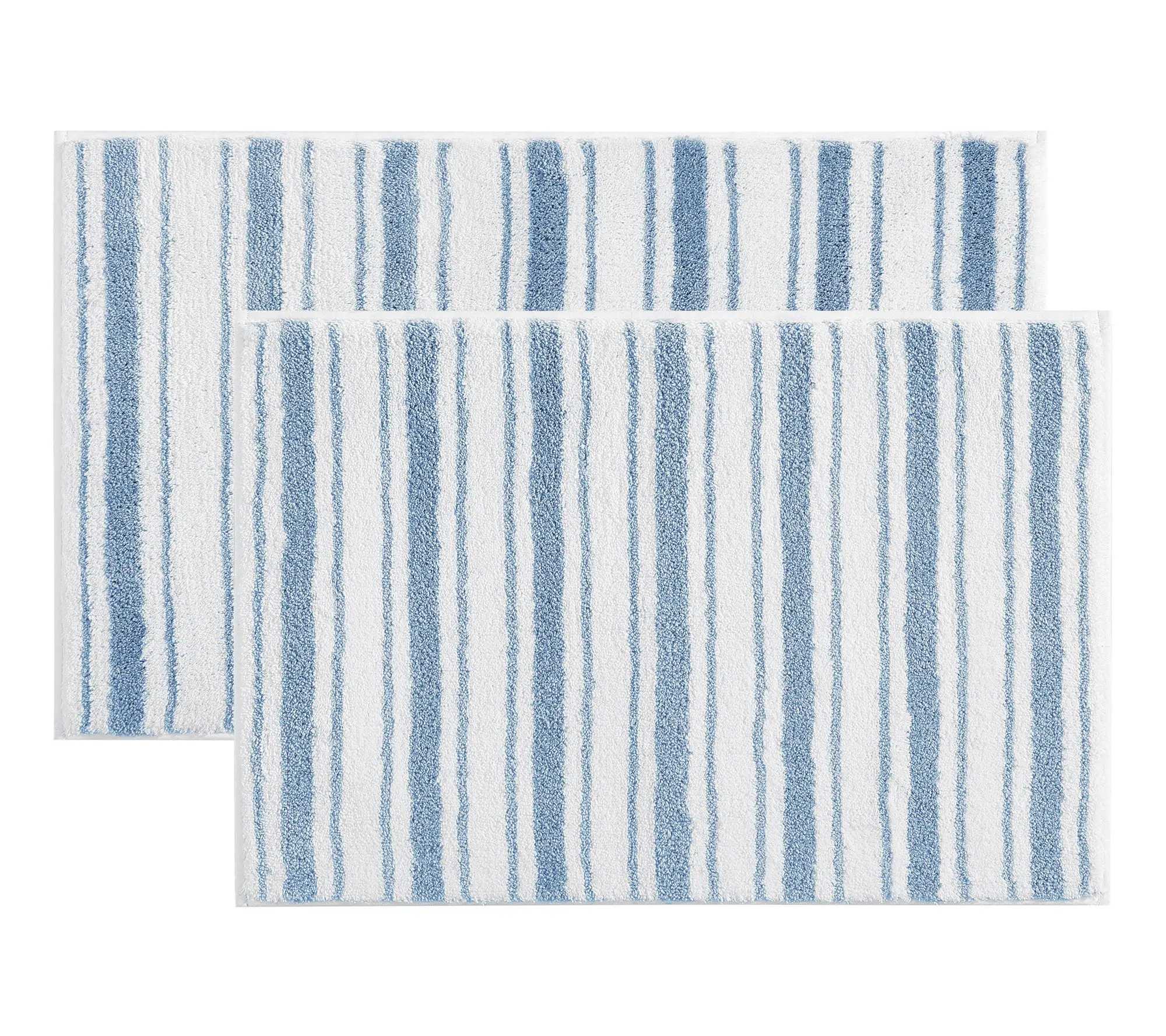 Martha Everyday Driftwood Stripes Light Blue Bath Rug Set