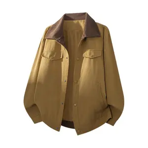 Men's Vintage Fashion Cotton Trench Coat Regular Fit Casual Long Sleeve Jacket for Daily Activities & Sports Wear Four Seasons Apparel