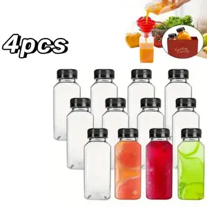 Clear Plastic Juice Bottle, Leakproof Drinking Bottle for Juice, Milk, Smoothie, Portable Drinking Bottle for Home Office School Daily Use, Drinkware, Summer Cool Bottle