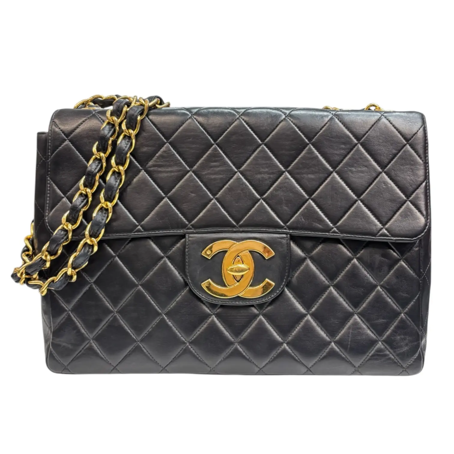 Pre-owned CHANEL lambskin Crossbody bags Jumbo 30 Classic Single Flap Bag