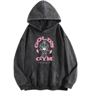 Wayii Fashion Women's Hoodie GYM Print Acid Wash Hoodie Essential For Fitness Enthusiasts Vintage 2025 Sweatshirt Oversized Loose Fit Winter Warm Streetwear Casual Tunic graphic