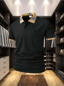 Men's Geometric Print Classic Polo Shirt, Slim-Fitting Collared Top, Versatile Casual Wear, Comfortable and Stylish, Perfect for Various Occasions