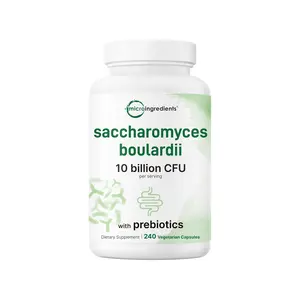 Micro Ingredients Saccharomyces Boulardii 10 billion CFU with Prebiotics, 240 Vegetarian Capsules