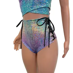 Lace-Up High Waist Scrunch Bikini - Rainbow Avatar