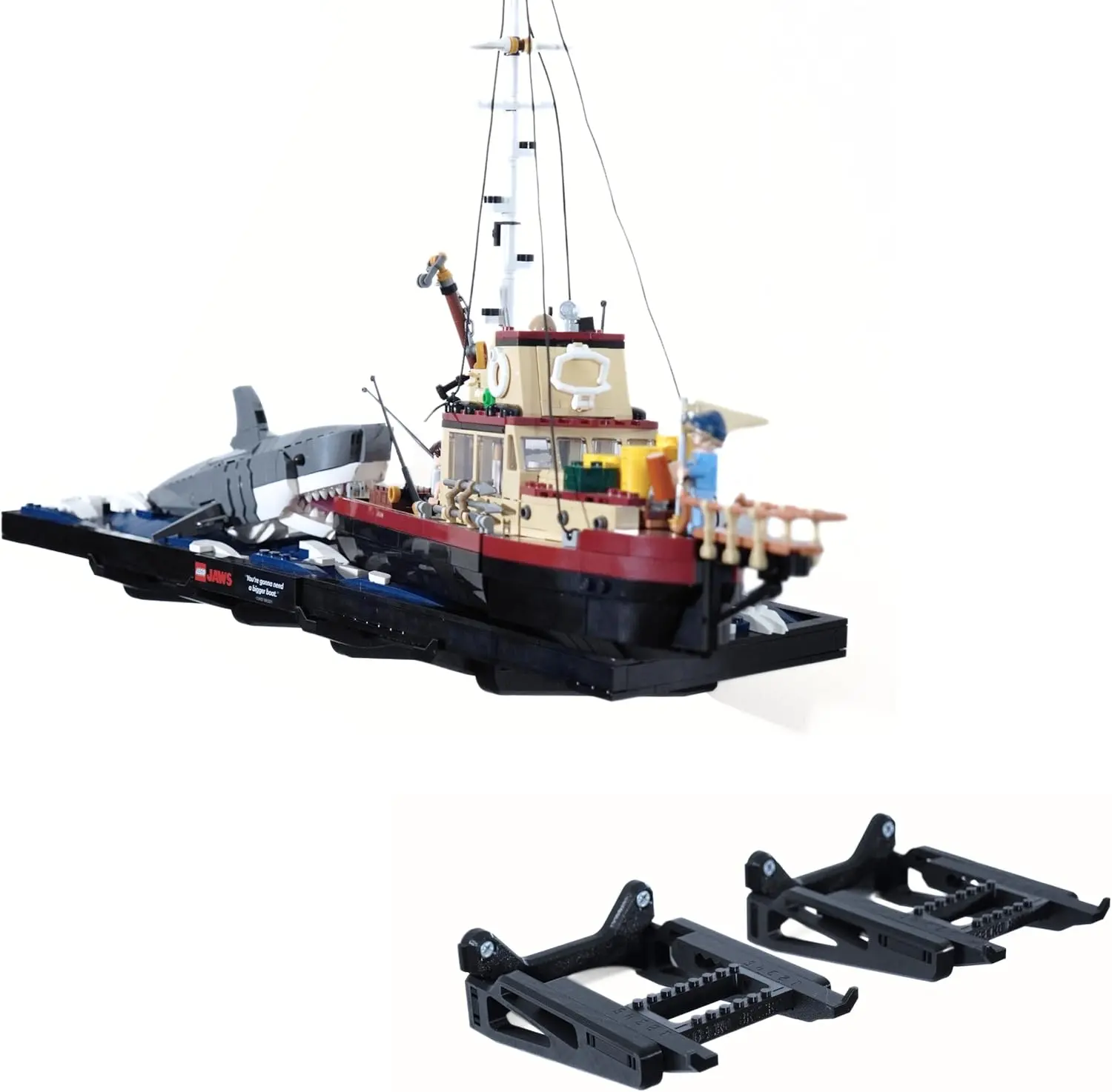 Wall Mount for Lego Jaws 21350 Diorama – Secure & Stylish Floating Display Bracket for Iconic Movie Scene