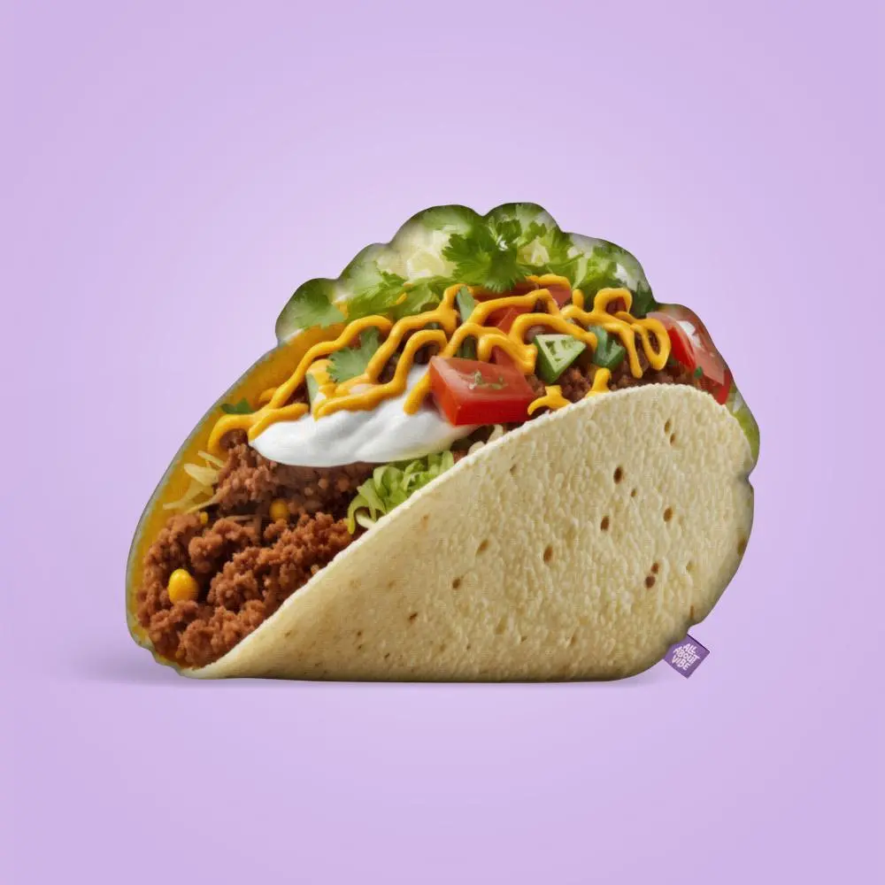 Taco Pillow | All About Vibe – Life-Like 3D Crunchy & Soft Taco Throw Pillow | Funny Room Decor & Foodie Gift | Soft & Huggable, Handmade in USA