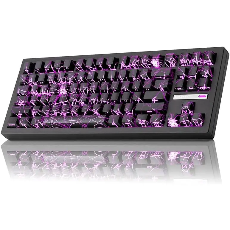 ZORNHER ZH870 80% BT5.0 Wireless Mechanical Creamy Keyboard, Hot Swappable Linear Switches, RGB Lighting, 2.4GHz/USB C Connectivity, Spider Web IMD PC Keycaps, Keyboards for Gaming, Gaming PC Accessories