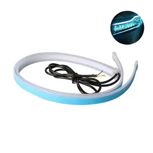 2Pcs RGB 30/45/60CM Flexible Daytime Running Light Strips, Flowing Turn Signal LED DRL Lamps, Easy Installation, Universal for Most Cars, Automotive Exterior Modification