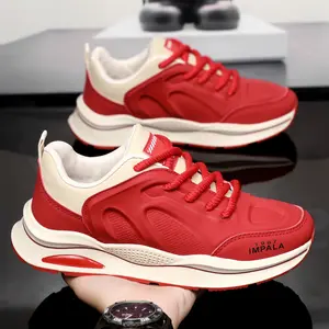 Forrest Gump men's shoes autumn breathable 2025 new style sports shoes casual running non-slip lightweight thick-soled dad trendy shoes Red Red