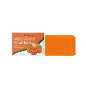 OceAura Persimmon Bath Soap Gentle Exfoliating Smooth Moisturizing Refreshing Body Cleansing Soap
