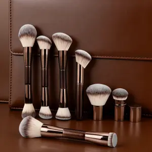 6pcs Professional & Beginner Makeup Brush Set with Kabuki Brush - Soft Nylon Bristles, Foundation/Concealer/Blush Brushes Suitable for Skin Types