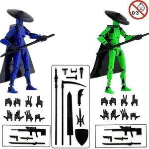 T13 Action Figure Set of 2, Fully Assembled, 3D Printed Multi-Jointed Dolls, Articulated Figures, Kung Fu Style, Perfect Gift for Collectors, Holiday Surprises, Action Figures Set
