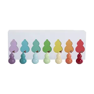 MR.NANSHAN 7 Colors Gourd Tea Pet Set - Auspicious Fu Lu Shou Tea Ceremony Ornaments for Home Decor & Gifts