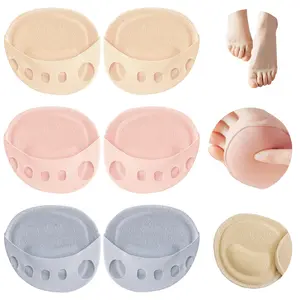 3 Pairs Ball of Foot Cushion Pads Honeycomb Fabric Forefoot Socks Pads Women's Invisible Toeless Half Socks Metatarsal Pads for Women Forefoot Care