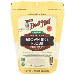 Bob's Red Mill Organic Brown Rice Flour, Whole Grain, 24 oz (680 g)