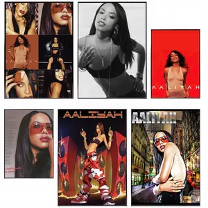 singer a-aaliyah Poster HD Waterproof Self-Adhesive Art Vibrant Wall Print for Living Room Bedroom Bar Parlor Home Decor Gift Fade-Resistant Easy-Apply Durable Dly Artwork
