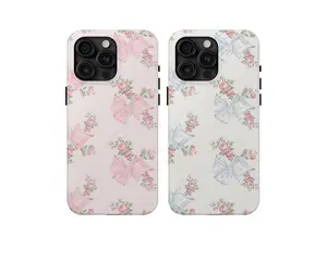 Love Shack Fancy, Rosa Beaux Pink Mint Large Bow Spot Pink Mint Street for iPhone Case 16 15 14 13 12 11 10 Pro Max Plus