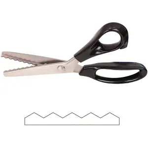 Dressmaking Sewing Craft Scissors, Professional Stainless Steel Pinking Shears Comfort Grip, Serrated & Scalloped Blades Cut Tailor Decorative Tool - Fabrics Leather Paper Craft (Serrated 7mm)