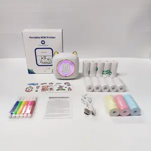 C23 Mini Portable Thermal Printer Set, 1 Set Portable Bluetooth-compatible Pocket Printer with Print Paper & Accessories, Office Stationery & Supplies