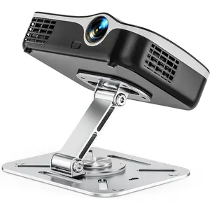 3-in-1 Projector Stand - Desk, Wall and Ceiling Mount with 1/4-Inch Thread, Foldable, Easy Setup, Height Adjustable and 360- Rotation Compatible with  Projectors for , Office