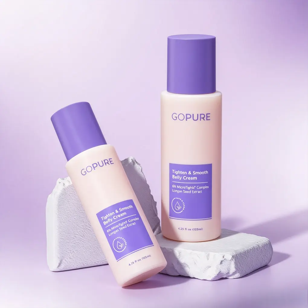 GOPURE Belly Tightening Cream 6% Micro-Tight Complex, Longan Seed Extract Stretch Mark Firming Lotion 4.23 fl oz