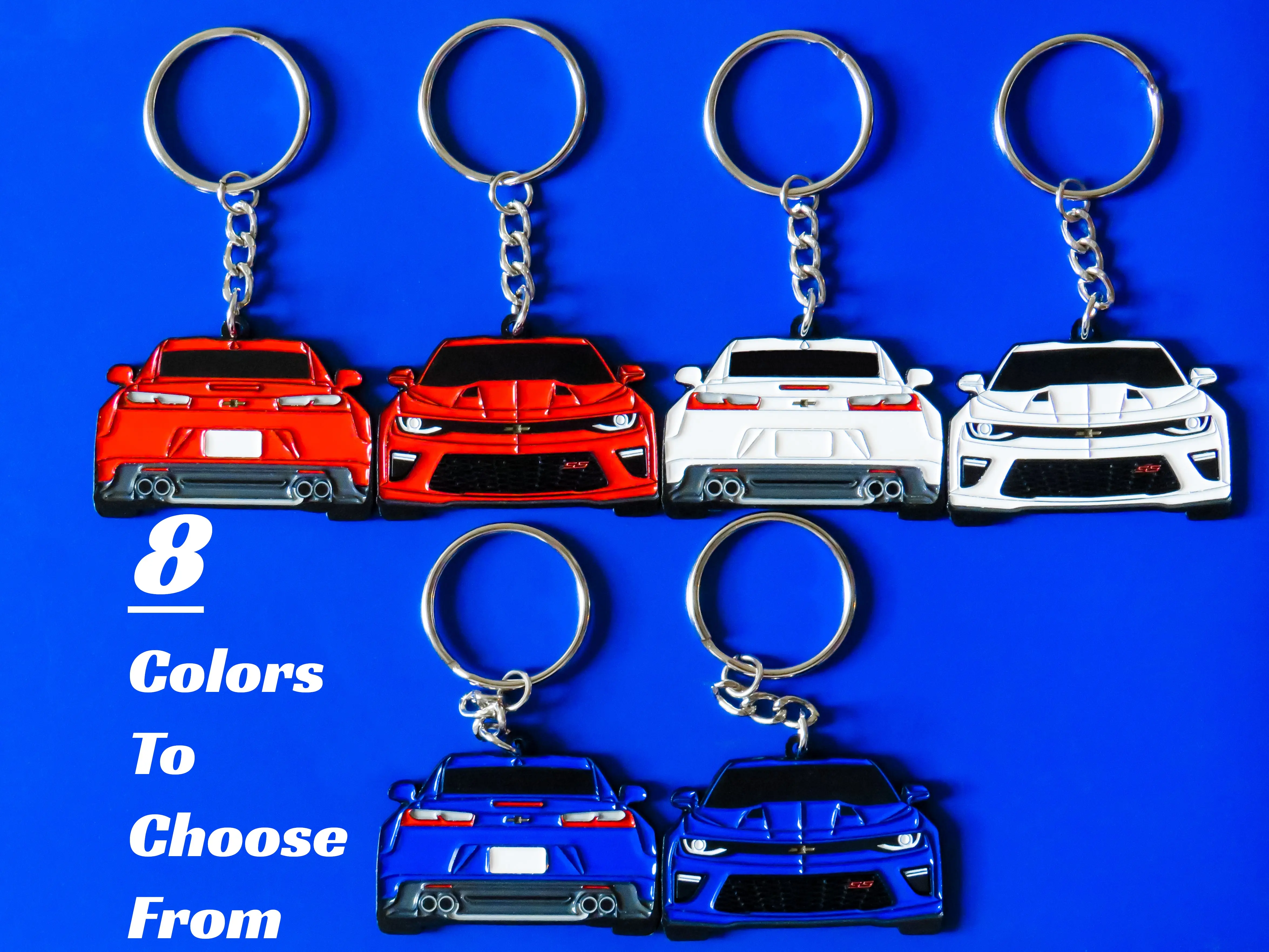 Keychain For Chevy Camaro SS 6th Gen 2-Sided 2016-2018 Key Ring Unique & Cool Gift For Boyfriend For Car Enthusiast, Car Guys, Gearhead, Dad, Him, Her, Boyfriend