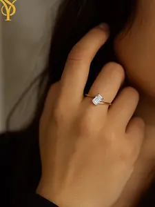 GIA Certified 1.00 ct H SI1 Emerald Cut Diamond Ring Yellow Gold