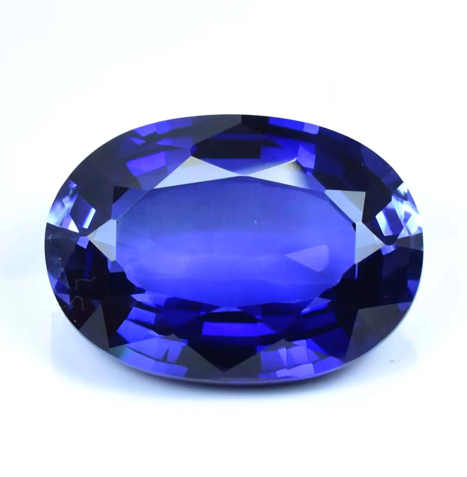 Lab-Grown Blue Sapphire Oval Cut Loose Gemstone AGL Certified
