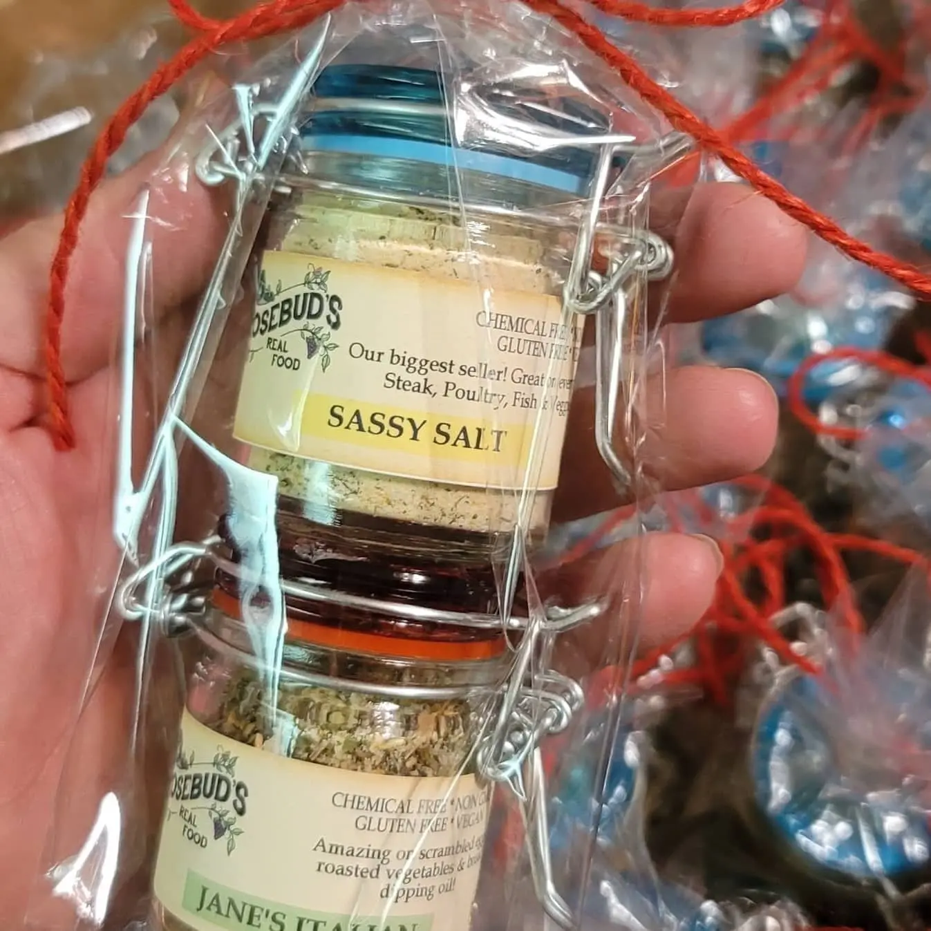 COLORFUL HINGED JAR GIFT SET OF TWO
