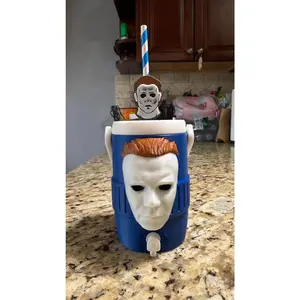 Michael Myers Cup Can Holder with Built-In Opener and Topper