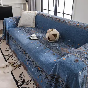 Boho Style Sofa Cover, 1 Count Dustproof Sofa Slipcover, Sofa Protector for Home Living Room Bedroom, Home Decor