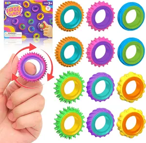 Lesong Sensory Soothing Portable Toy Ring Set - 12&24-Piece Collection of Soft -Relieving Finger Spinners for Autism ADHD Kids & Adults Safe  Rewards or Stocking Stuffers -  TikTokShop April Stock-Up Sale Stress Relief Decoration Decompression Squeeze