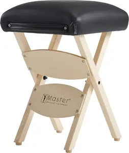 Wooden Handy/Folding Massage Stool Chair- Black - Master Massage