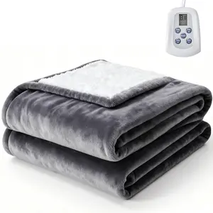 Heated Blanket with 10 Heat Settings - Cozy Dual-Sided Flannel & Sherpa Electric Throw, Auto Shut-Off & ETL Certified for Safe Warmth at Home/Office