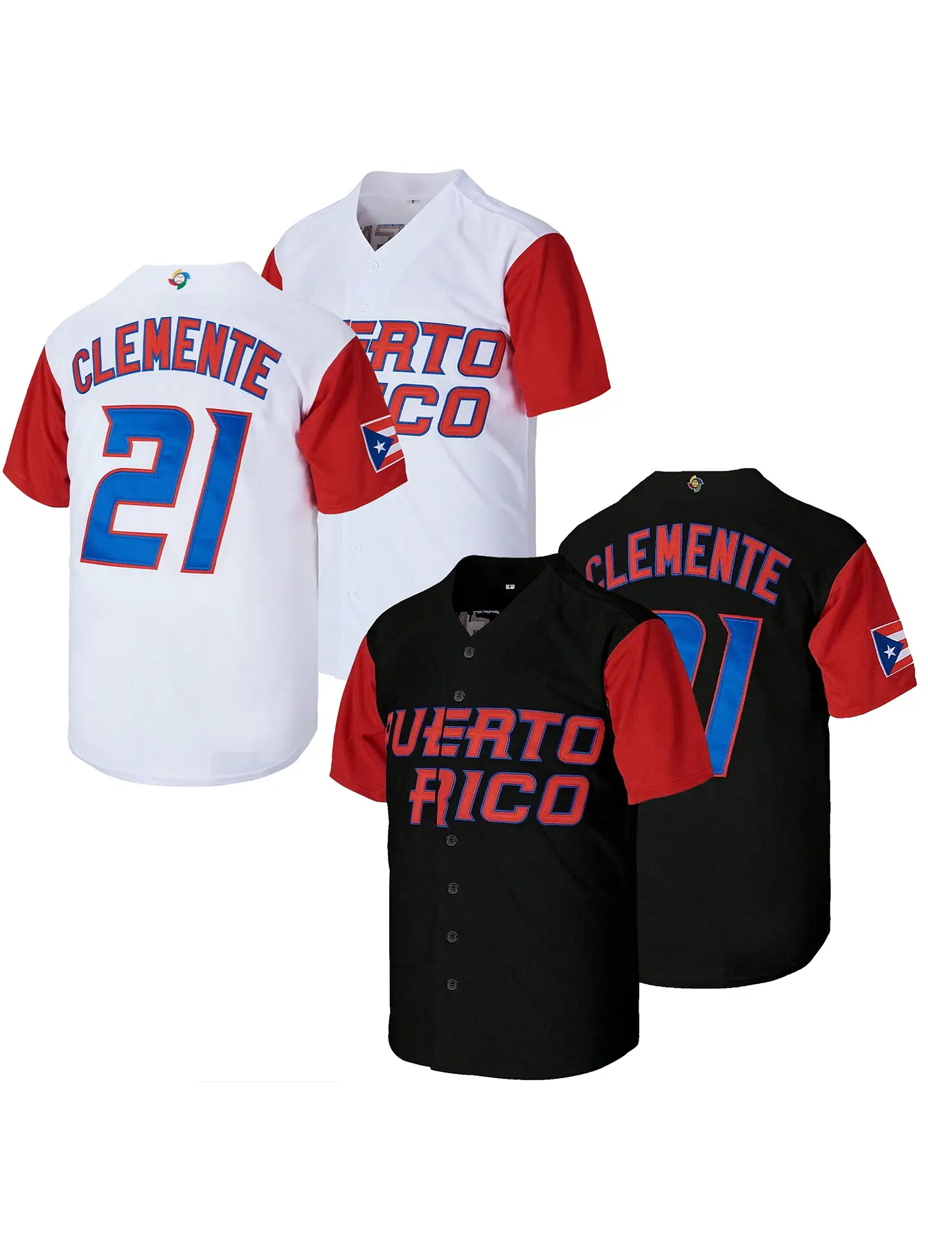 Roberto Clemente #21 Puerto Rico Baseball Jersey, World Baseball Classic Souvenir Jersey,Lettered Embroidered , Gift for Game Day