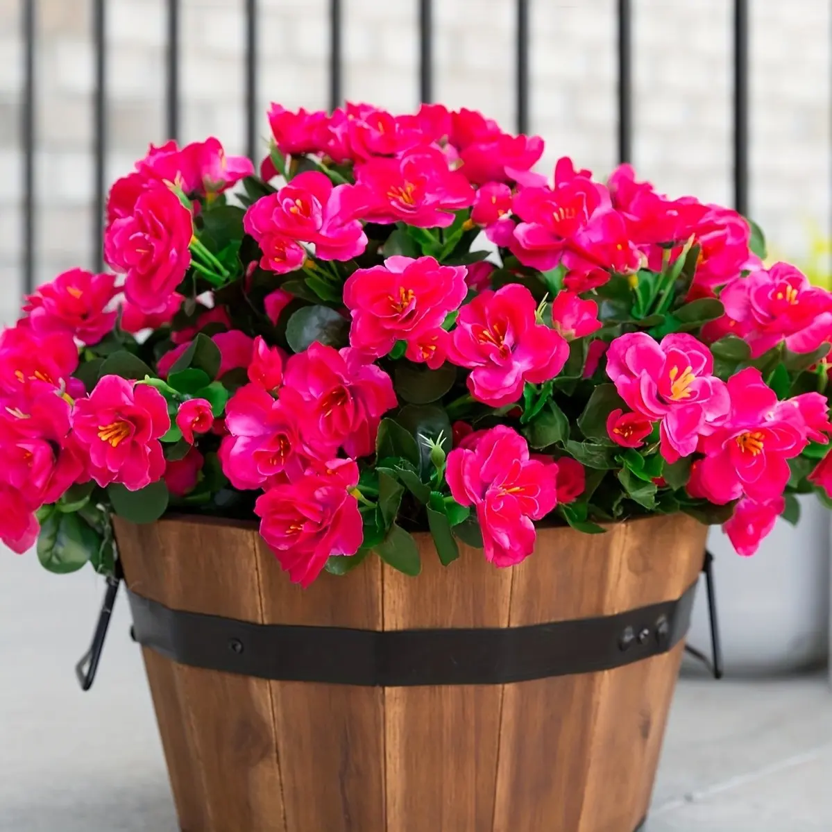 6pcs Artificial Azalea, Artificial Faux Flowers, Realistic Fabric, Floral Decor, Perfect for Summer Season, Outdoor Patio, Wedding Party Decorations, Table Centerpieces, Valentine's Day, Decorative Flowers